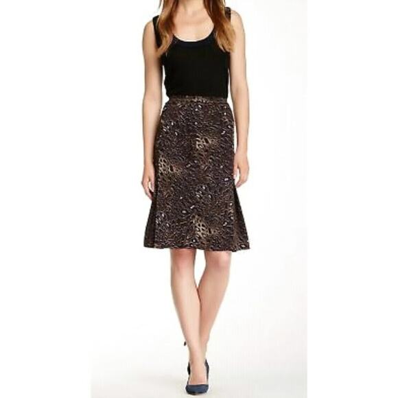 Tory Burch Animal Print Knee Length Skirt leopard print cheetah XS - Picture 1 of 13